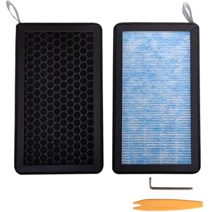 Luchtfilter, 2 stuks HEPA Actieve Kool Interieurfilter Vervanging voor Tesla Model 3 Model Y zwart