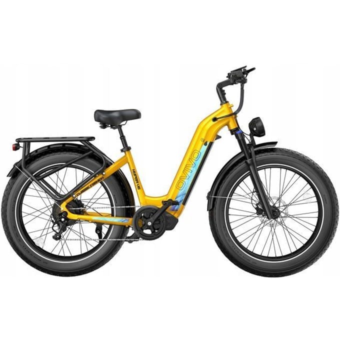 VTT Électrique - OVIVO - HYPER V6 - 250W - 48V 20Ah - Autonomie 150 km - Jaune