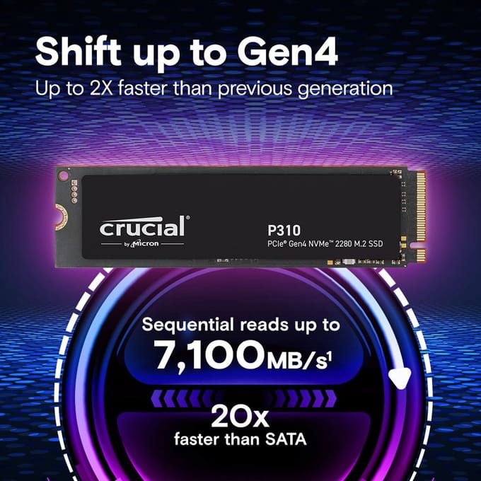 Crucial P310 Serie - Solid State Drive - 500GB - PCIe 4.0 - M.2 2280