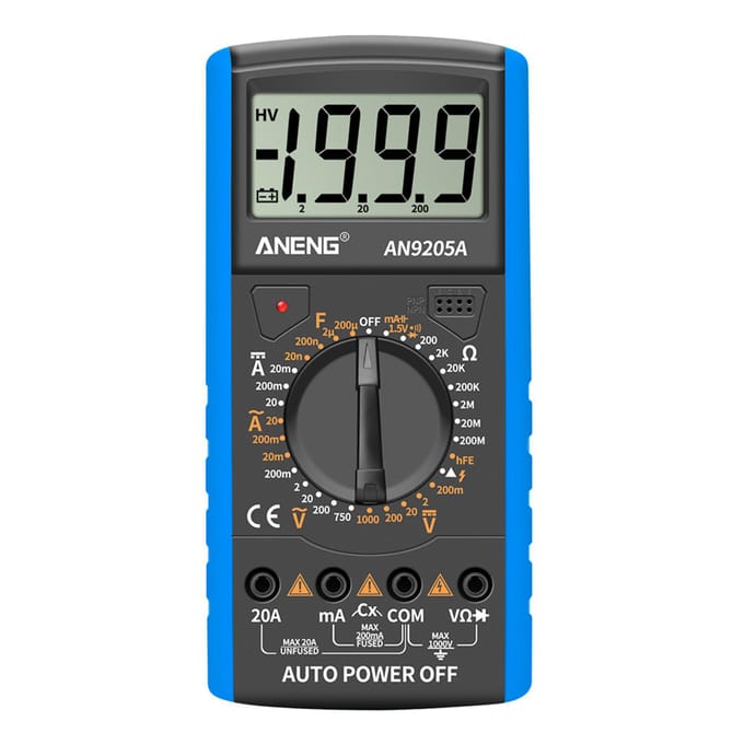 ANENG AN9205A Digitale Multimeter 3 1/2 LCD-scherm 1999 tellingen Handmatig bereik Universele meter AC DC