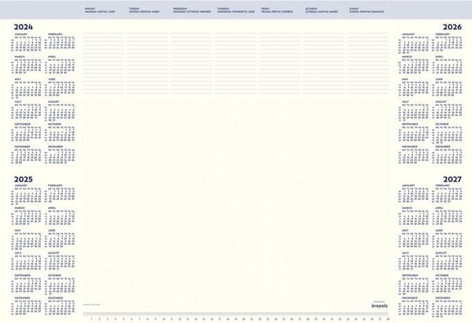 Brepols - Onderlegger 2024 - 2025 - 2026 - 2027 - Office Mate week/blz - 59 x 41,2 cm