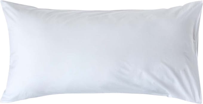 Homescapes Kussensloop 50x90 cm – Wit – 100% Egyptisch Perkal Katoen – 200 TC