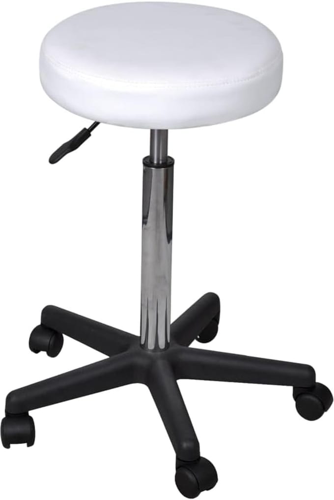 Bureaukruk - Werkkruk Zadelkruk - Thuiswerk Bureau - In Hoogte Verstelbaar - 52cm Frame - Wit