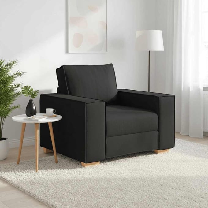 vidaXL - Sofa - Stoel - Zwart - 100x78x84 - cm - Stof