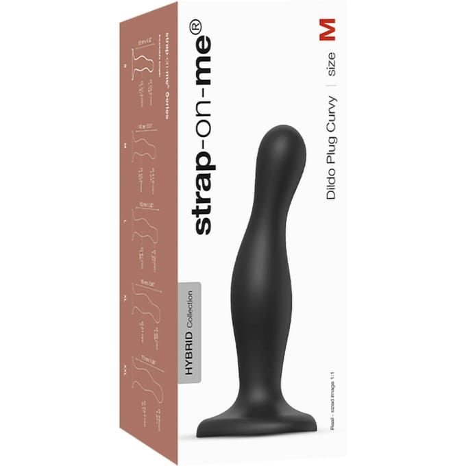 Strap-On-Me - Dildo Plug Curvy - Zwart L