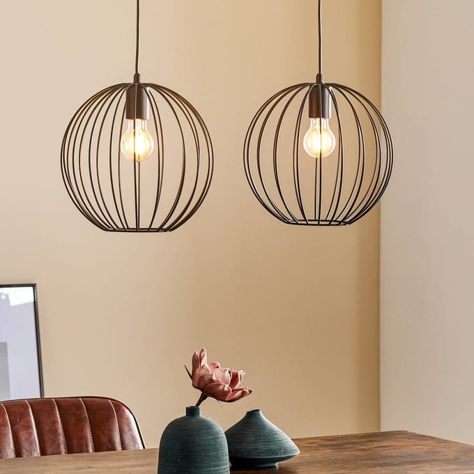 HELAM Hanglamp Cumera 2-lamps lang, Ø kappen 30 cm