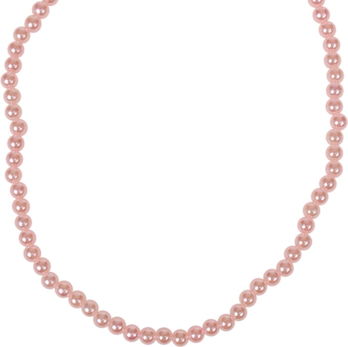 Kinderketting - Imitatiepareltjes 6mm - Lichtroze - Elastisch