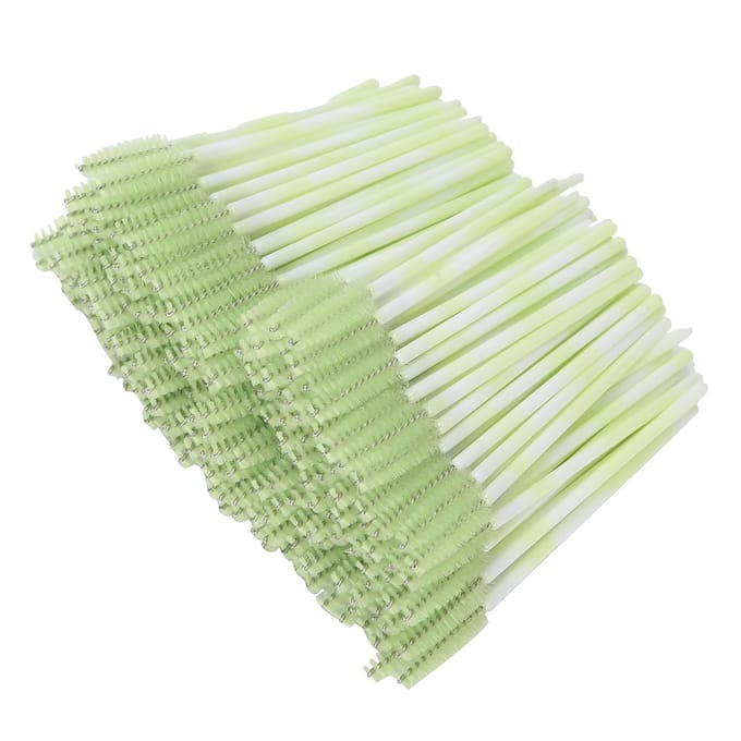 200 stuks Wegwerp Draagbaar Wimperborsteltje Reis Mascara Wimperborstel Make-up Tool Accessoire Geel