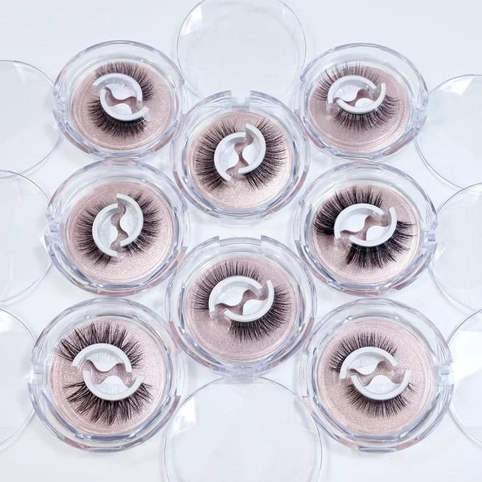 1 paire de faux cils auto-adhésifs réutilisables 3D en vison, extension de cils sans colle, 3 secondes à porter, pas besoin de colle 4 gray