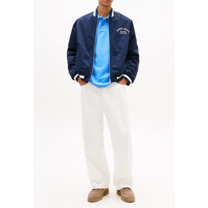 Tommy Hilfiger Tjm Varsity Nylon Bomber Jacket Dark Night Navy Größe: S | Bomberjacken Outlet | Herren | Schwarz