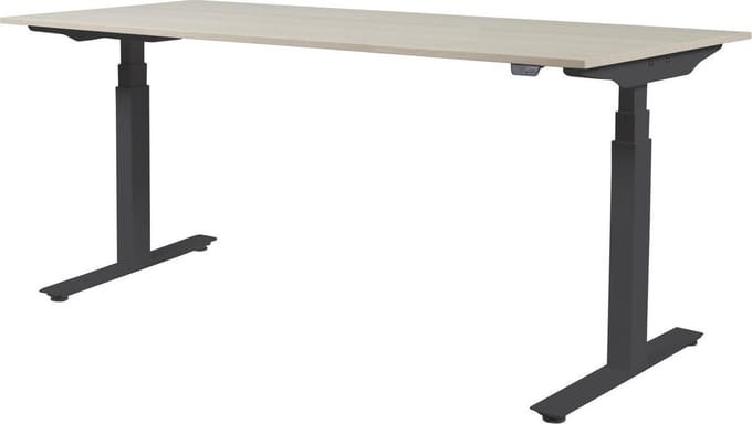 Zit Sta Bureau - Plus Elek 180x80  eik - zwart frame