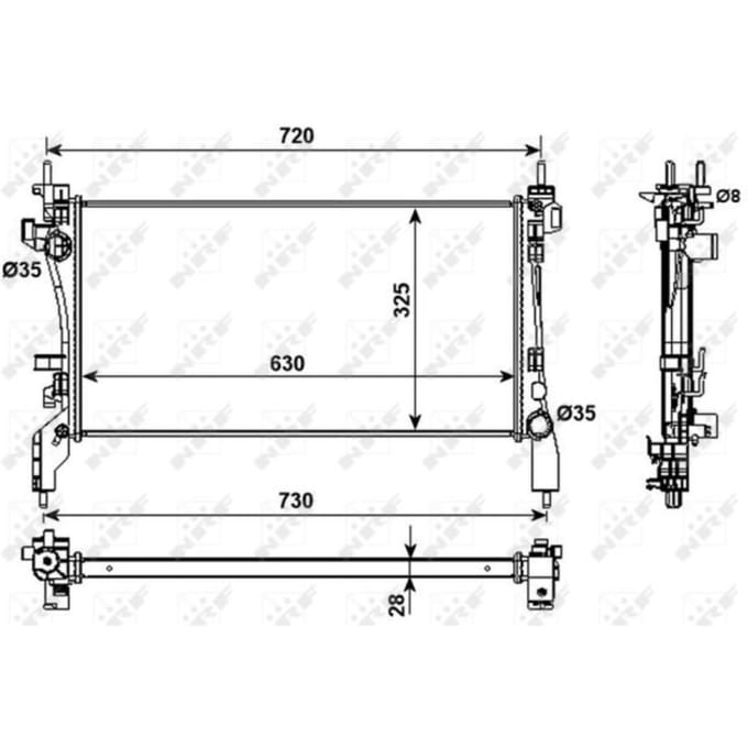 Radiator, motorkoeling NRF 53982