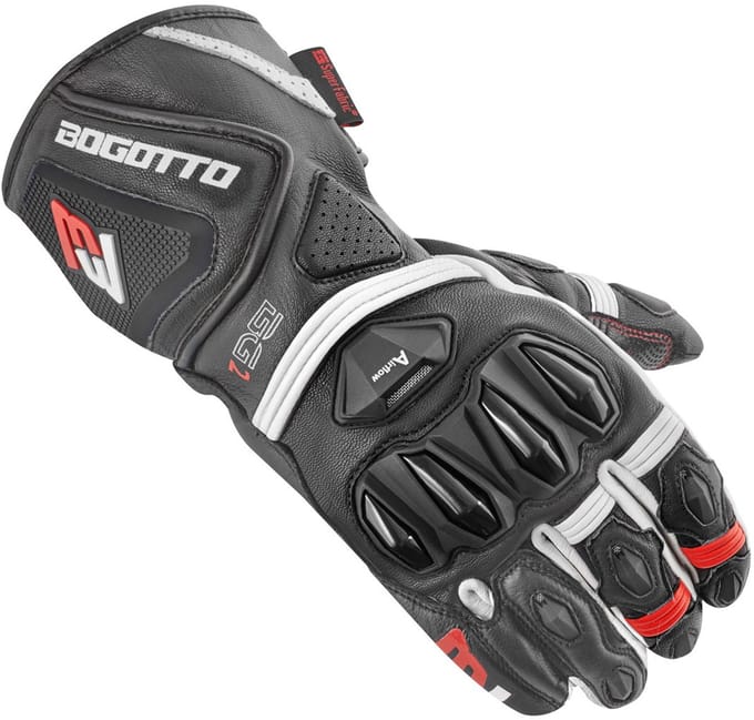 Bogotto Monza Geperforeerde Zwart Rood Wit Handschoenen - Handschoen