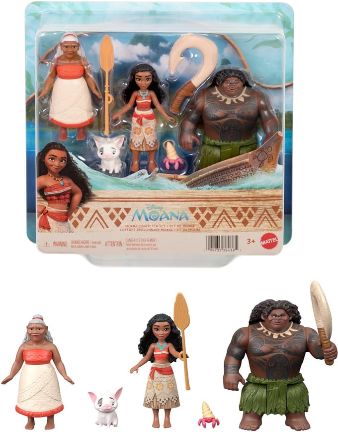Mattel Vaiana Action Figure 3-Pack Character Set 9 cm Action Figuur