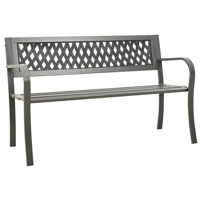 vidaXL - Tuinbank - 125 - cm - staal - grijs