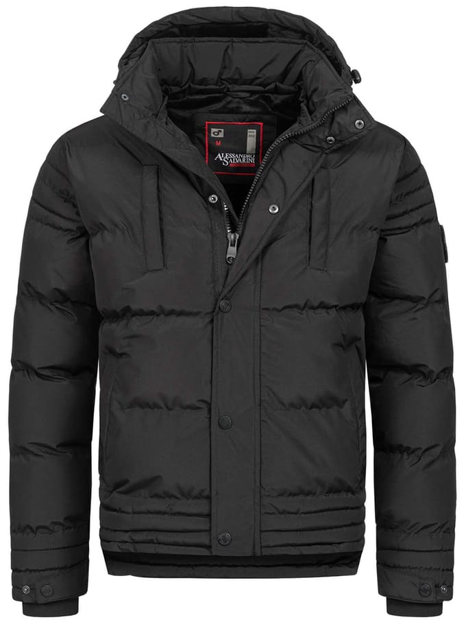 Alessandro Salvarini heren winterjas AS-281 met teddyvoering en afneembare capuchon
