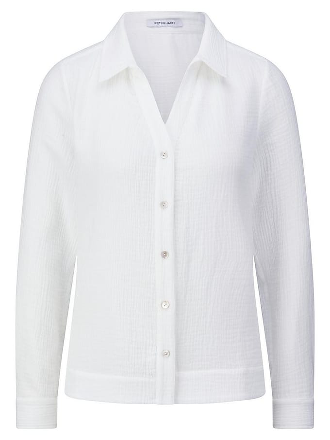 Blouse lange mouwen Van Peter Hahn wit