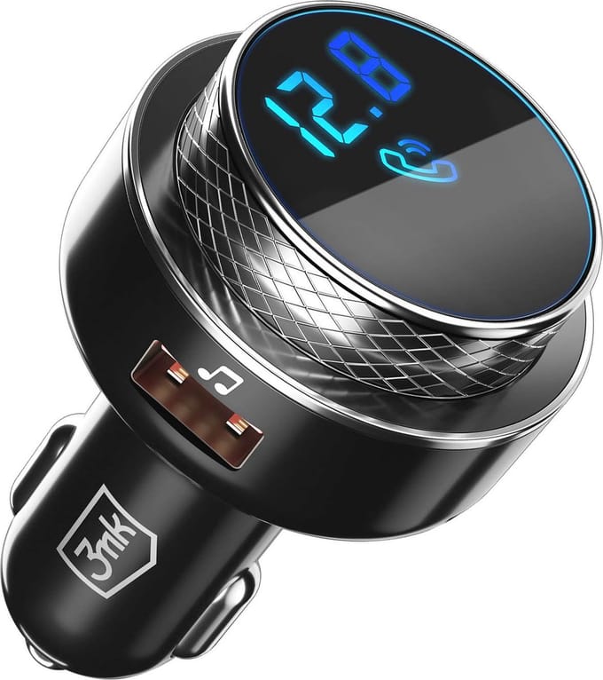 3mk Hyper Bluetooth 5.0 FM Transmitter Zwart met LED Verlichting