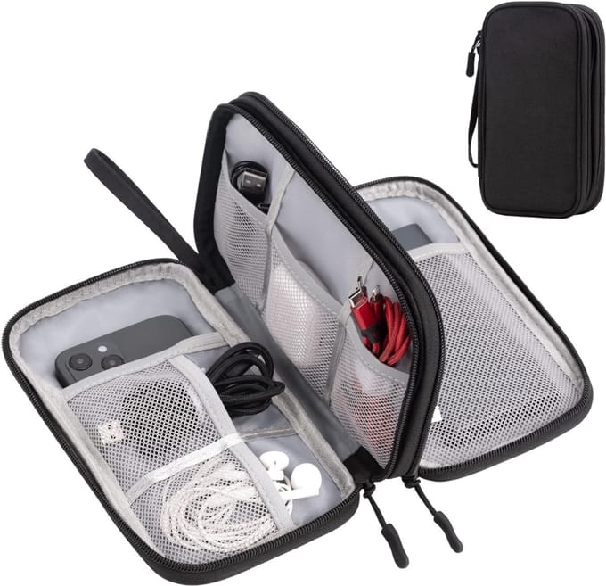 Core® Kabel Organiser Tas - Organizer Tas - Zwart- 22cm x 6cm x 13cm