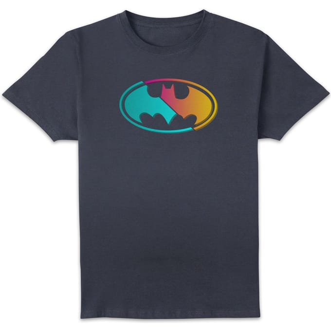 Justice League Neon Batman Men's T-Shirt - Navy - M