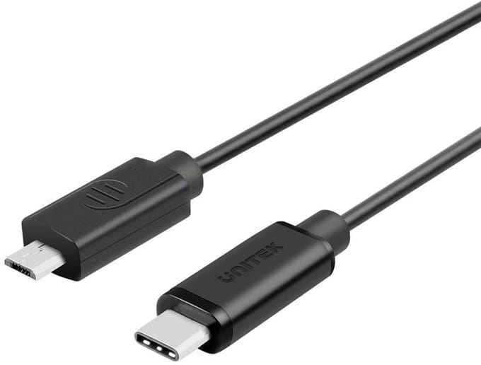 Unitek Usb Type-C Micro Usb-Kabel Voor Telefoon En Tablet 1M Compact Y-C473Bk