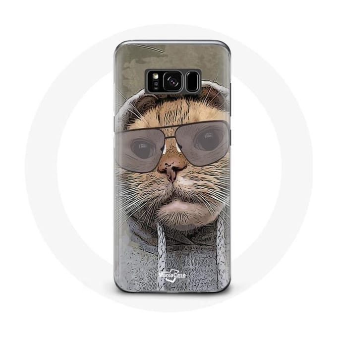 Coque pour Samsung Galaxy S8 Plus Chat avec une capuche photo drole Animaux
