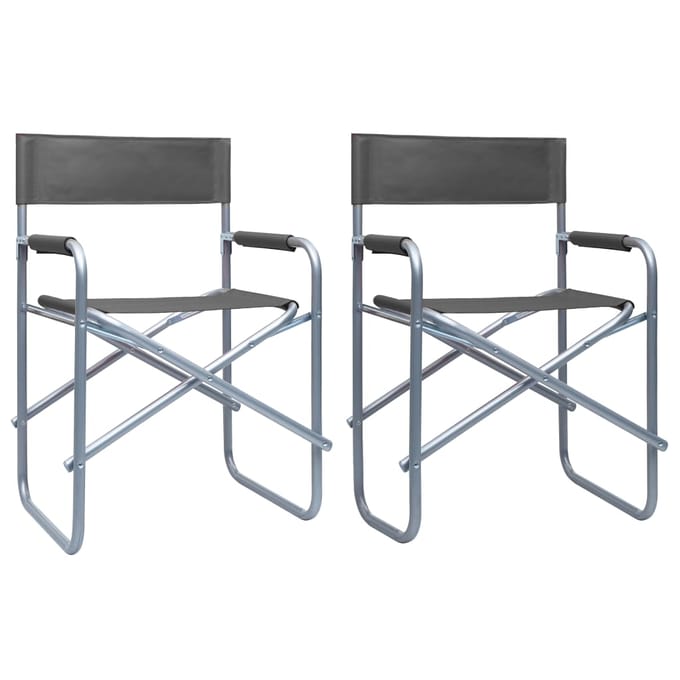 vidaXL - Regisseursstoelen - 2 - st - staal - grijs