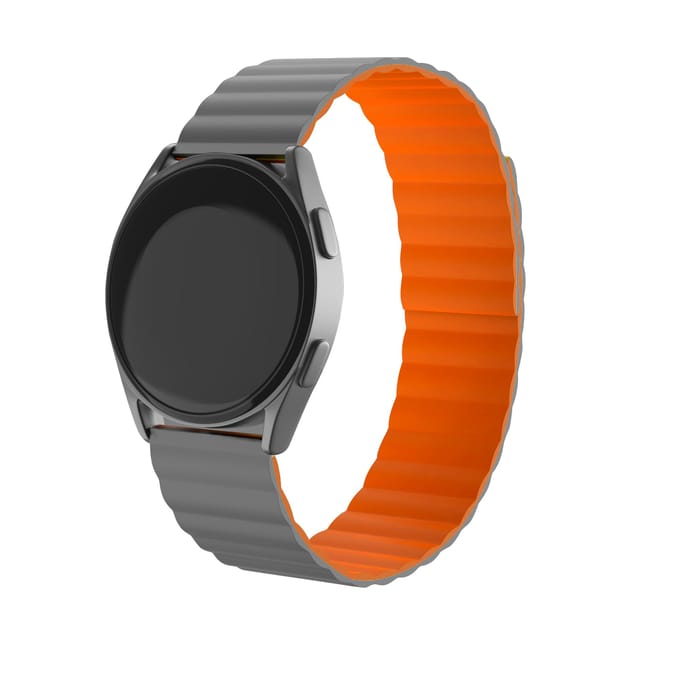 Huawei Watch GT 6 - 46mm magnetisch siliconen bandje (grijs/oranje)