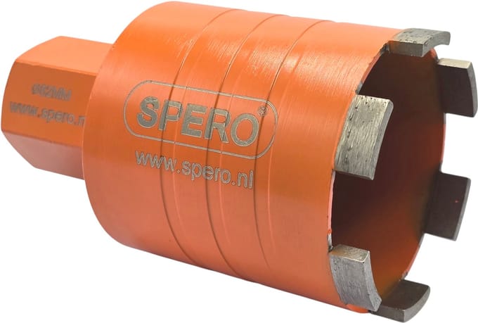 82mm 1 1/4UNC (F) - BETON dozenboor 6 segmenten - Nat gebruik + Droog ICM Soft impact - Spero