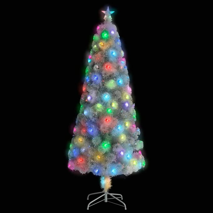 vidaXL - Kunstkerstboom - met - verlichting - 240 - cm - glasvezel - wit