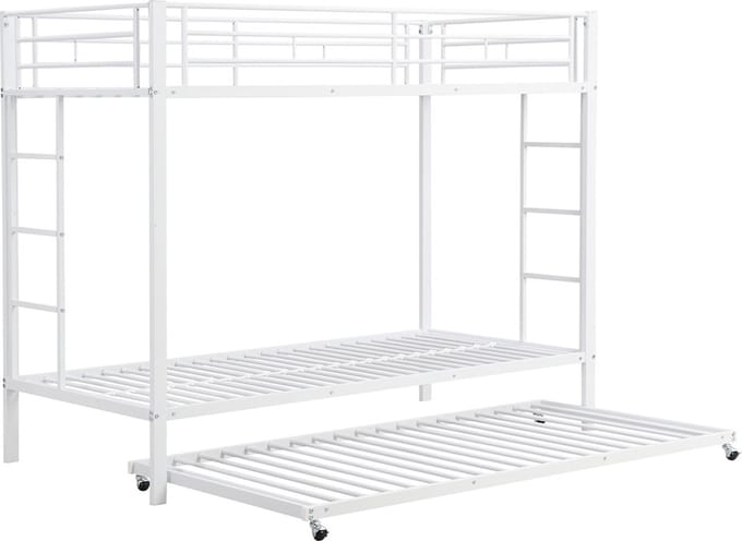 Gotagee Stapelbed 90 x 200 cm met metalen frame jeugdbed met uitschuifbed