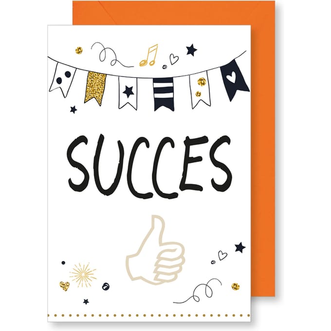 6 Wenskaarten met gekleurde envelop - MGPcards - Succes - 11,5 x 17 cm