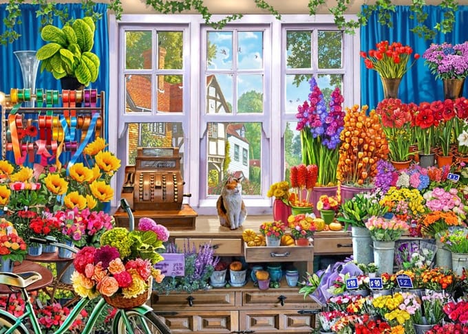 Bluebird Puzzle Flower Shoppe - legpuzzel 500 stukjes kleurrijk.