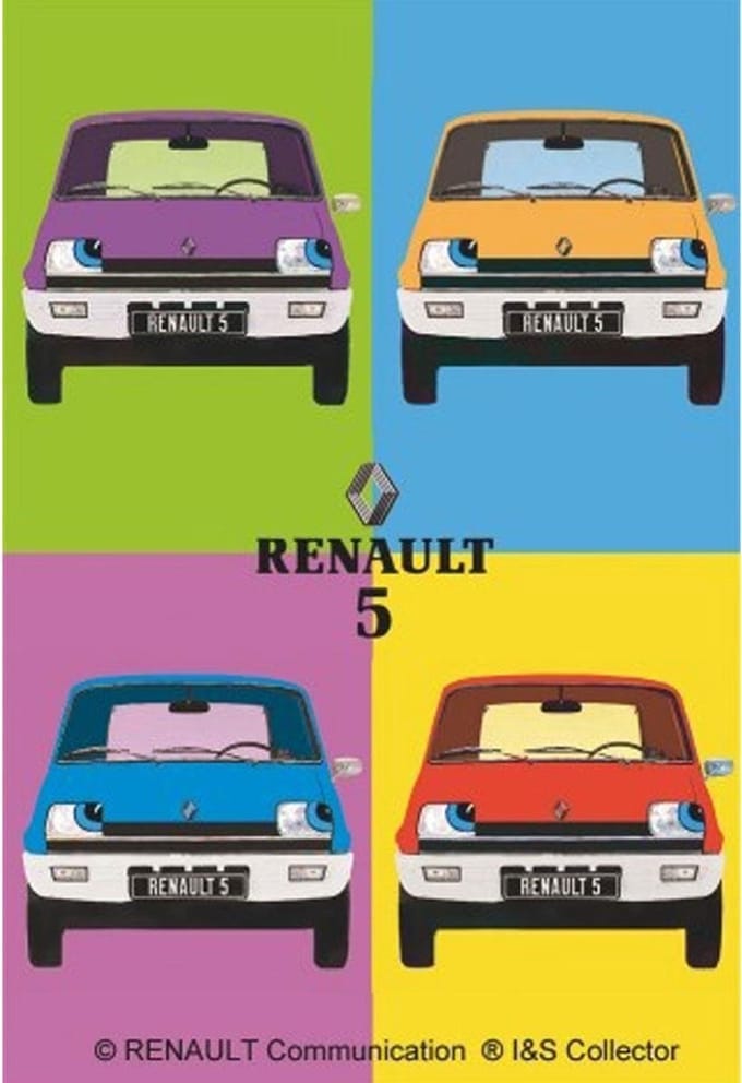 Metalen Bord 30x40 Renault R5 Pop Art