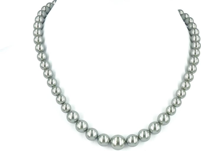 KAYEE - Parelketting van Swarovski parels - zilverkleurig - 45cm