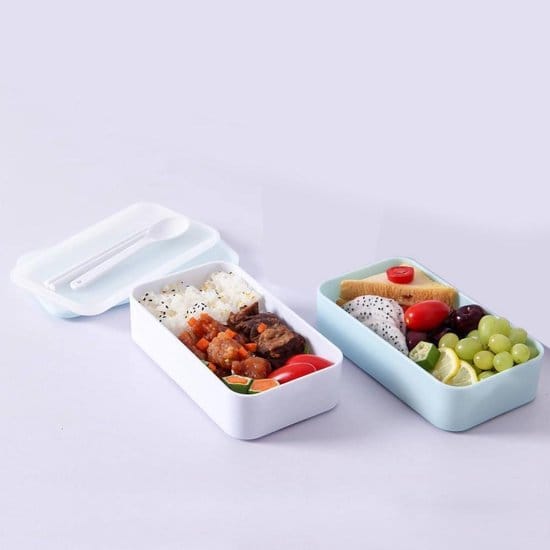 Bento Box met twee vakken, stokjes en lepel - De ideale lunchbox