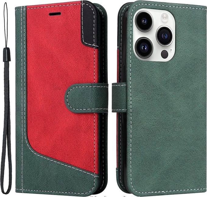 Cityhoesje-iPhone 15 Pro Max - PU Leather - Book Case - Groen
