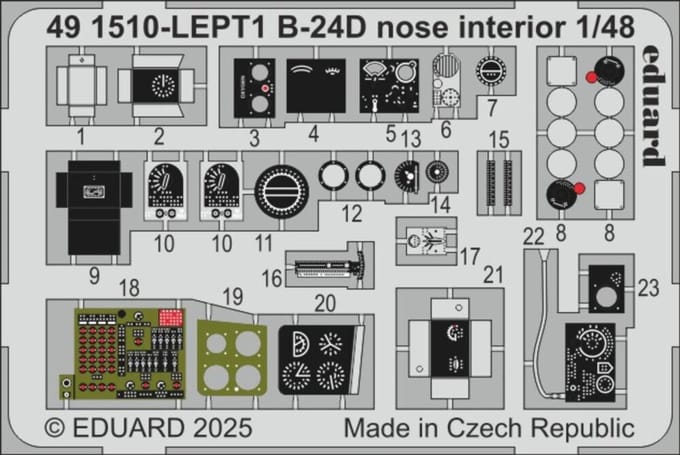Eduard Modelbouwdecoratie - 491510 B-24D neusinterieur - Photo-etch
