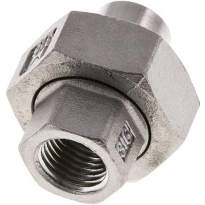 Rechte Koppeling Rp1/4 '' Binnendraad X 13.5mm Laseind RVS Conische Afdichting 16bar