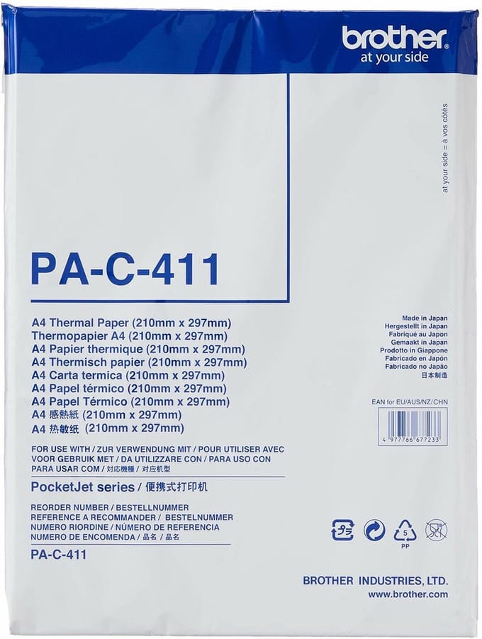 Thermisch Wit Papier A4 Brother PAC411 Wit