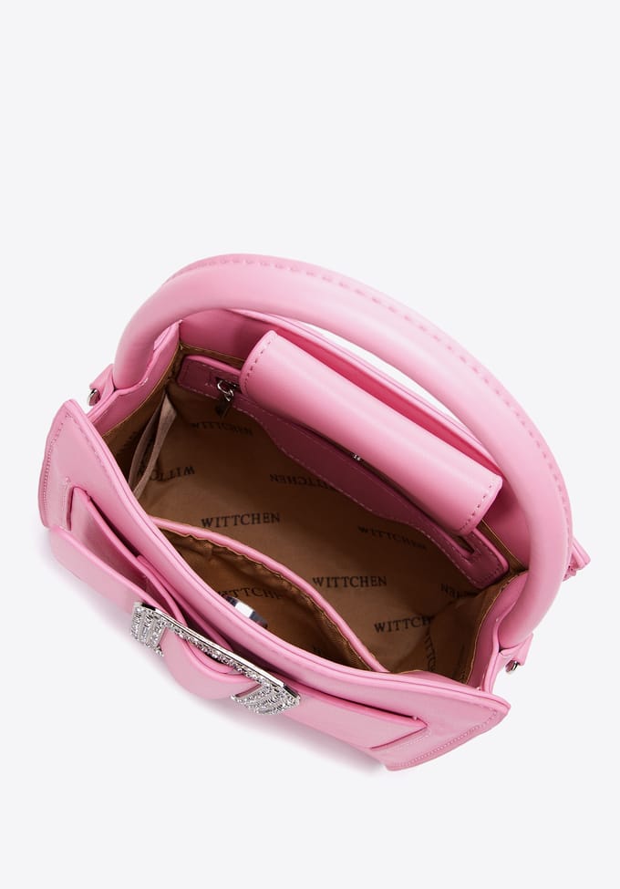 Wittchen Dames mini handtas met glanzende gesp, lichtroze, eco-leer