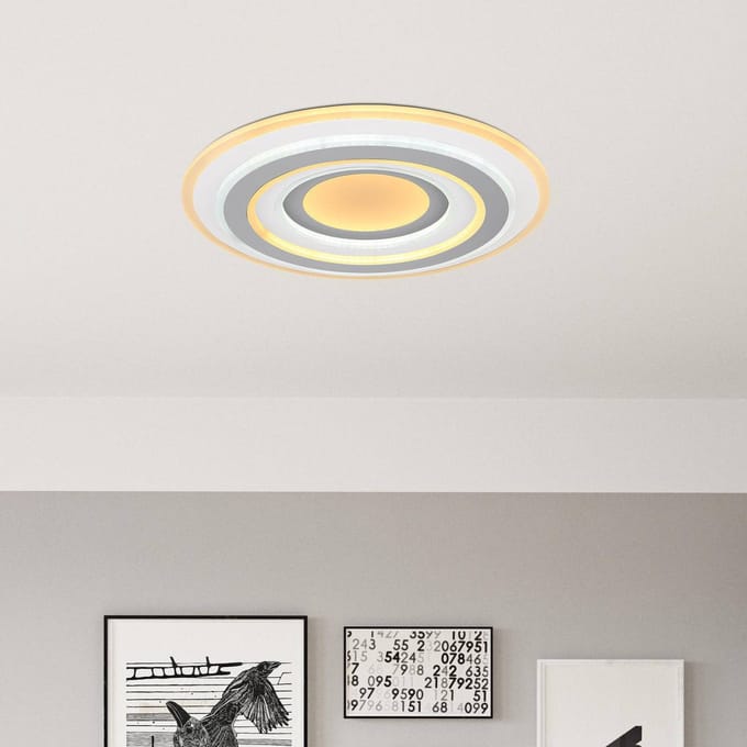 Globo Sabatino LED plafondlamp, Ø 48 cm, wit/antraciet, CCT