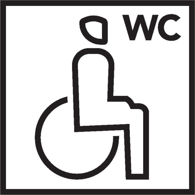 Mindervalide WC sticker 100 x 100 mm