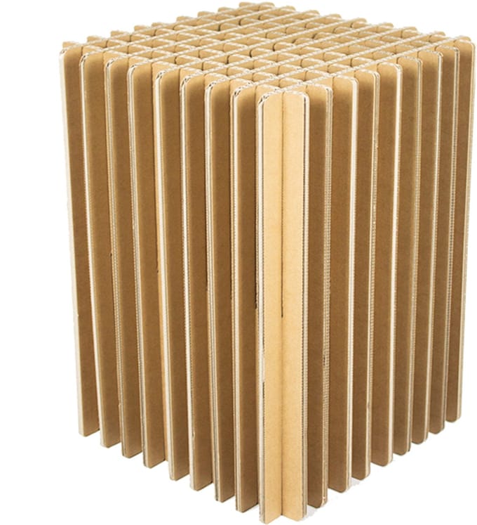 Kartonnen raster bijzettafel - 30 x 30 x 40 cm - Kartent