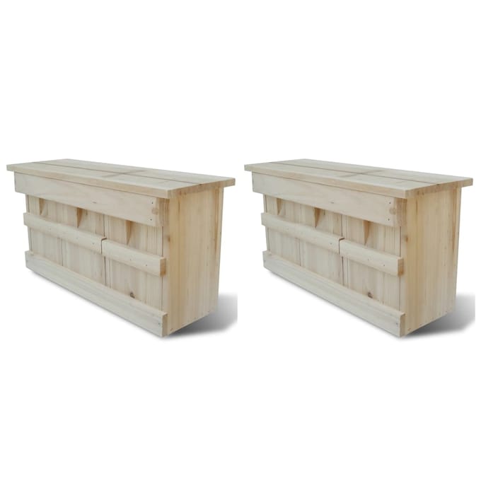 vidaXL - Mussenhuizen - 2 - st - 44x15,5x21,5 - cm - hout