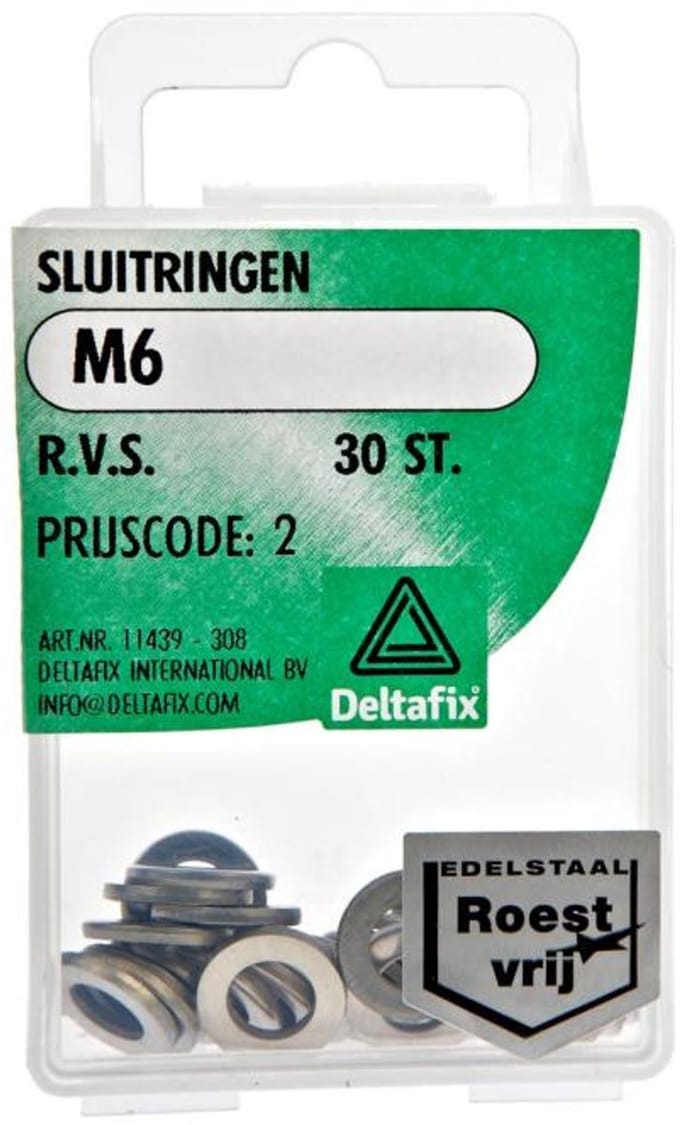 Deltafix - Sluitringen m10x20 2 rvs 12st