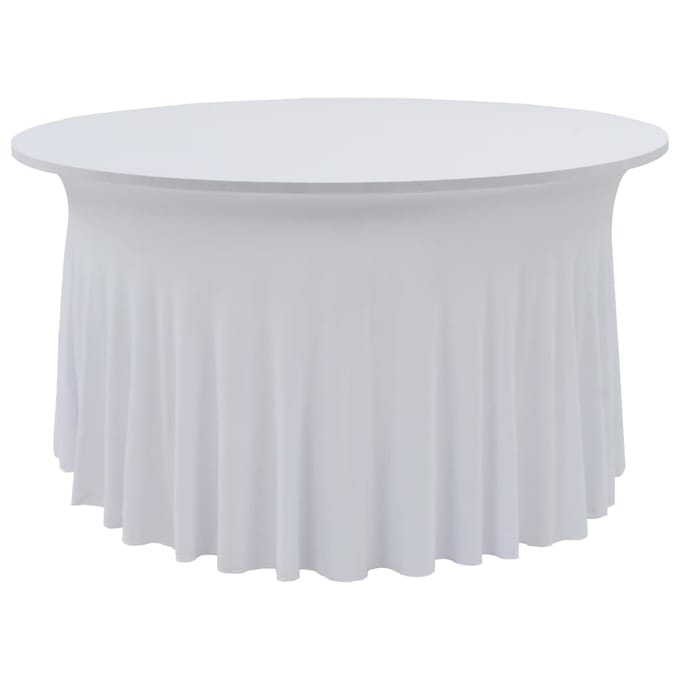 vidaXL - 2 - st - Tafelhoezen - stretch - met - rok - 180x74 - cm - wit