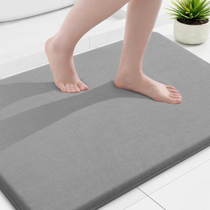 Homaxy - Antislip Badmat - PVC Antislip Douchemat - Absorberende Badmat - Douchemat - 61x91 cm - Grijs