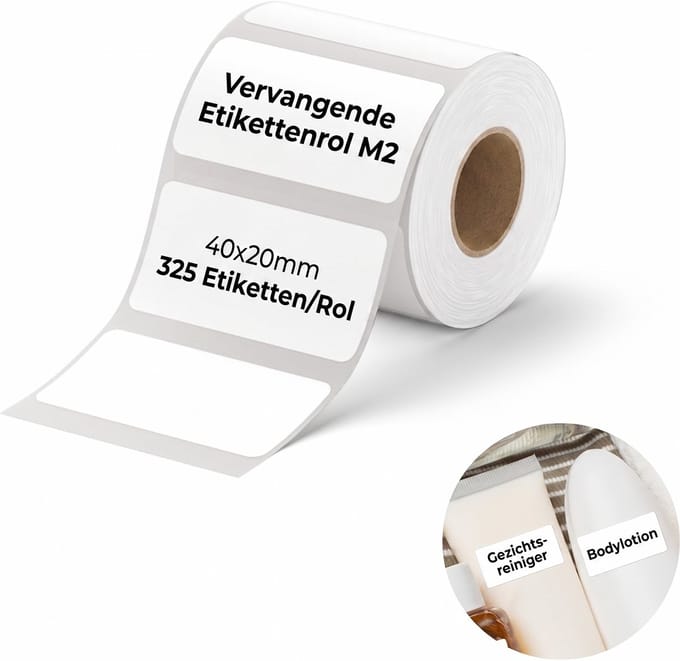 Niimbot - Labels/Etiketten M2 - 40x20mm - 325 vellen - Wit