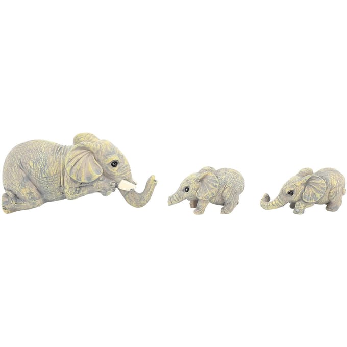 Schattig Olifantenbeeld Decoratief Ornament Handgeschilderd Hars Moeder Baby's Olifantenbeeldjes voor beige